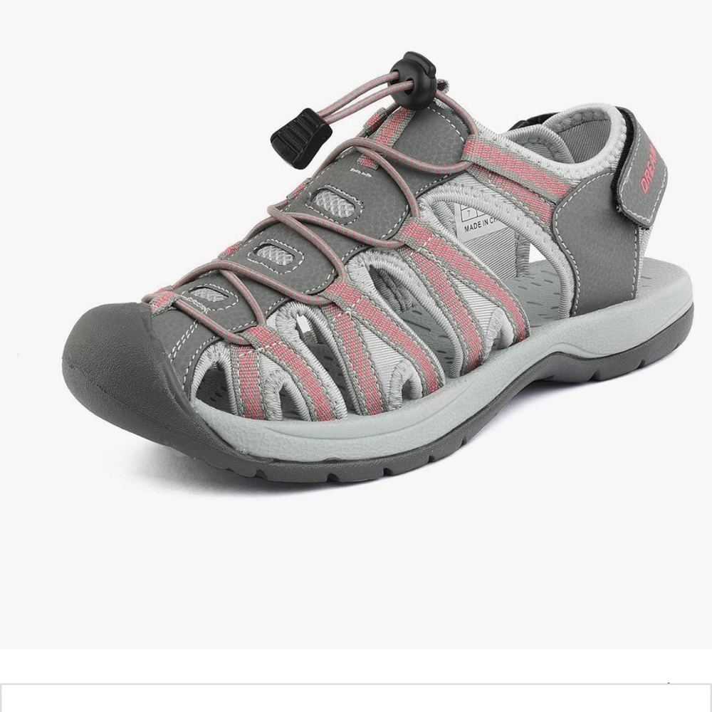 Dream Pairs Gray and Coral Sandals Size 7.5